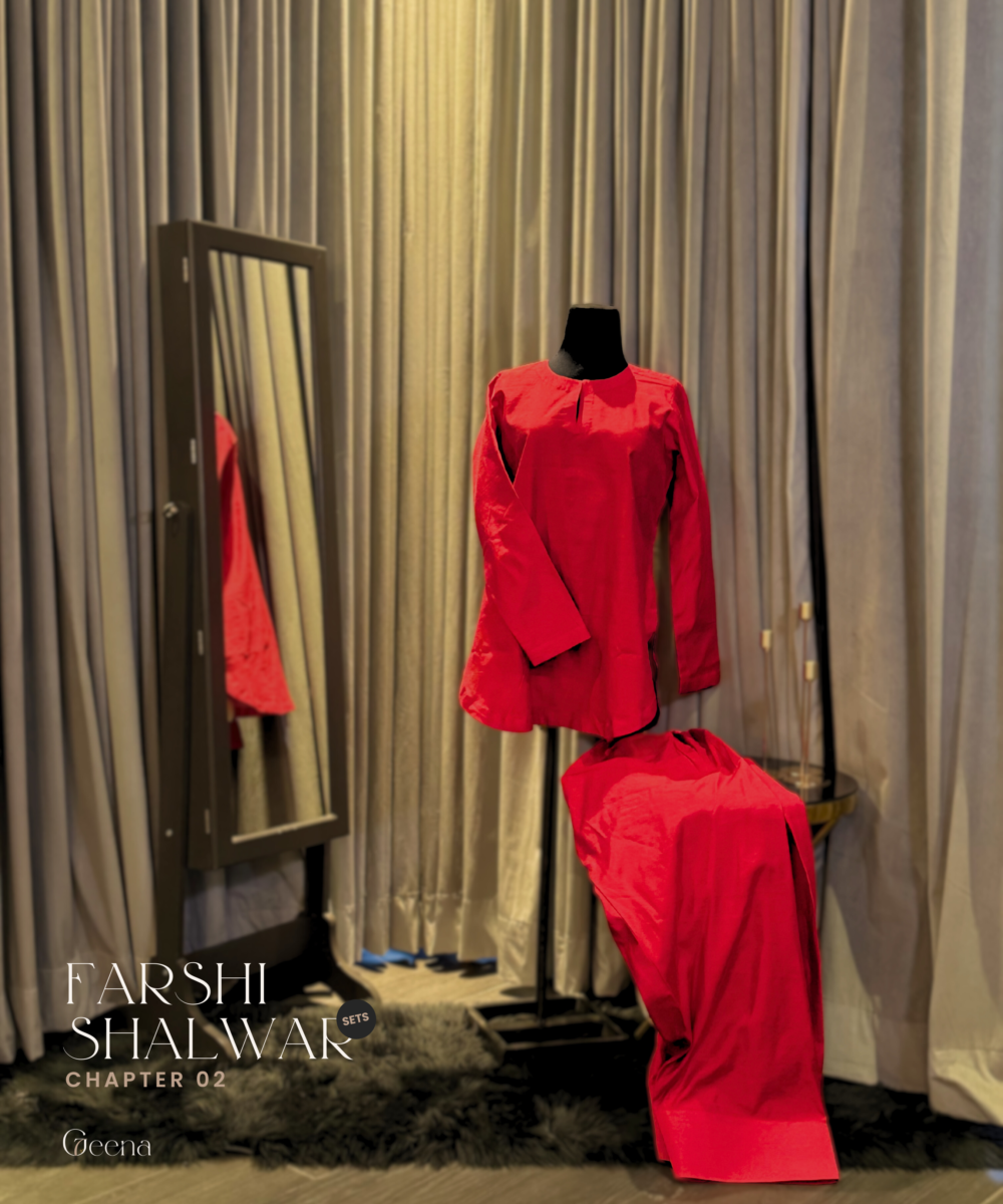 Farshi Shalwar Set - Cherry