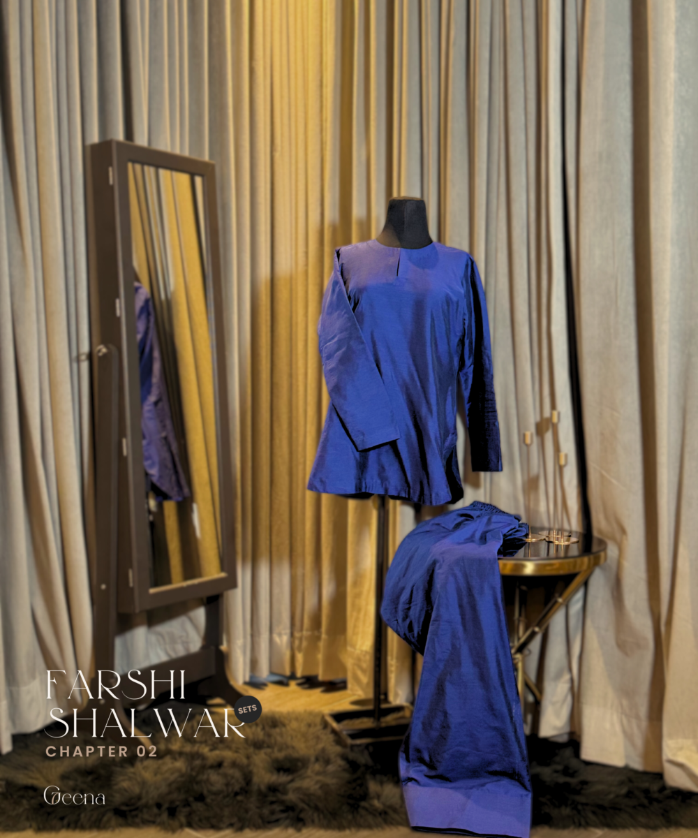 Farshi Shalwar Set - BlueBerry